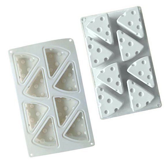 JDH silicone 8-piece cheese silicone mold for baking French desserts，DIY baking tools, desserts molds(small size,white)
