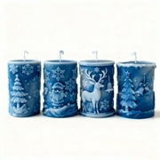 JDH silicone Christmas Candle Molds Christmas Decorations And Ornaments Silicone Mold DIY Christmas Snowflake Cylinder Aromatherapy Candle for DIY Home Decoration Supplies