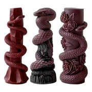 JDH silicone Cylindrical Snake Shaped Aromatherapy Candle Silicone Mold Halloween Resin Candle Mold for Decorating Homes