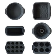 JDH silicone DIY Food Grade High Temperature Nonstick Resistant Baking Silicone Mold Home Cake Toast Baking Plate Mold Set Economical 6in1,Grey