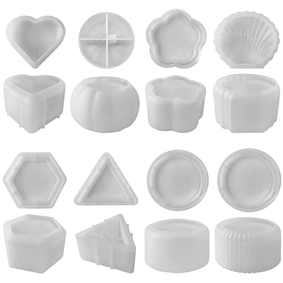 JDH Silicone Extra Large Resin Jar Molds with Lid,  Striped Circular Shape DIY Storage Box Craft Mold