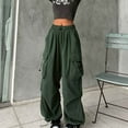 thumbnail image 1 of JDHUFEI Women's High Waist Cargo Pants with Drawstring and Utility Pockets, 1 of 6