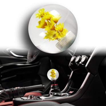 20cm JDM Clear Real Flower Shift Knob – Acrylic – Manual/Auto – Universal Fit