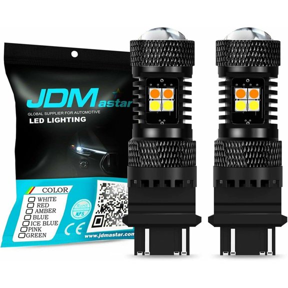 JDM ASTAR Extremely Bright 3030 Chipsets White/Yellow 3157 3155 3457 4157 Switchback LED Bulbs with Projector For Front Turn Signal Lights/DRL(Daytime Running Light)