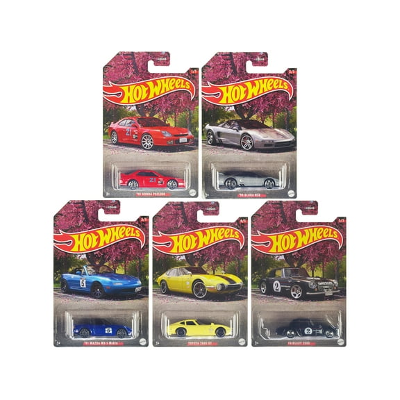 "JDM Assortment" 5 piece Set Diecast Model Cars by Hot Wheels
