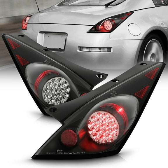 JDM Black For 2003-2005 350Z Z33 Lumileds LED Tail Lights Brake Lamps Left+Right