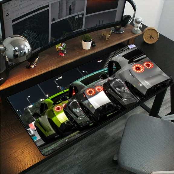 JDM Car GTR Gaming Mousepad, Race Car Desktop Accessories Mat, Oversize, Non-Slip Rubber Based, High Quality Stitched Edges, Suitable For Office, Learning And Games