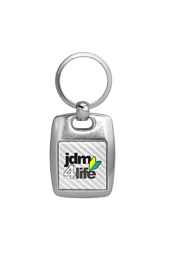 JDM JDM-for-Life White Carbon Fiber Backing Brush Metal Key Chain