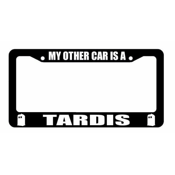 JDM My Other Car Is A Tardis Race Drift Low Turbo Black License Plate Frame DD3