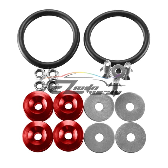 JDM Red Bumper Quick Release Fasteners For Car Bumpers Trunk Fender Hatch Lids Kit