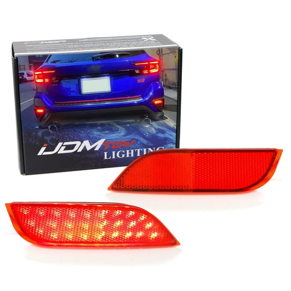 JDM Red Lens Full LED Lower Bumper Reflector Lights For 2022-up Subaru WRX/WRX STI Sedan/Wagon, Function as Tail (Rear Fog Lamps), Brake/Stop