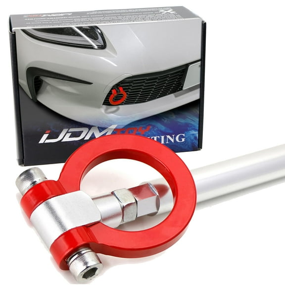JDM Red Track Racing Style Tow Hook Ring For 2022-up Subaru BRZ, Toyota GR86 Front Bumper, Made of Lightweight Aluminum