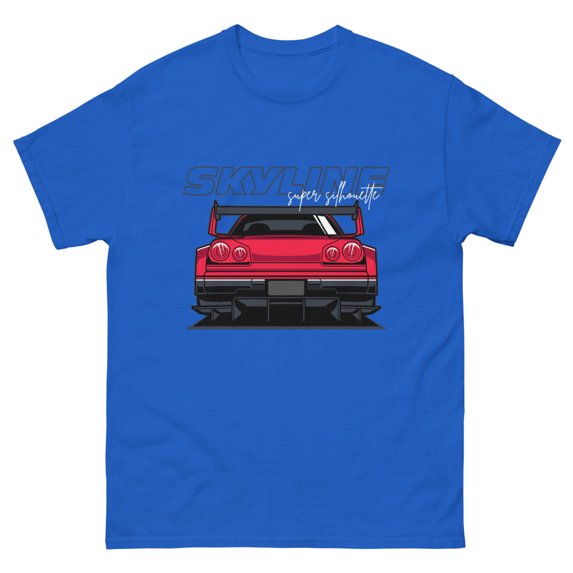 JDM Skyline import drift king classic tee t-shirt (Royal, M)
