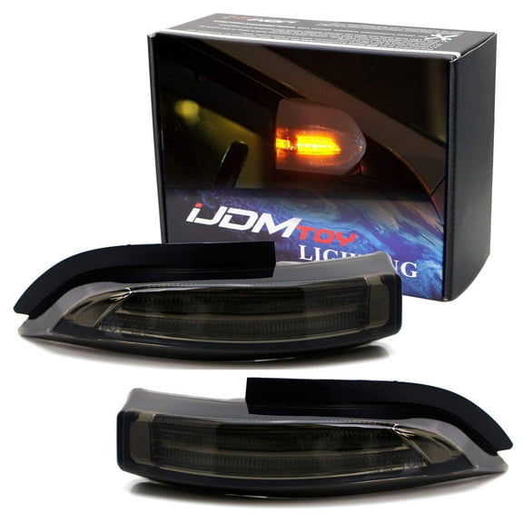 JDM Smoked Lens Amber Sequential Flash LED Side Mirror Turn Signal Blinker Light Assembly For Toyota Prius C, Venza, Avalon, Corolla iM, etc