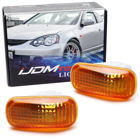 JDM-Spec Amber Front Fender Side Marker Light Housings, For JDM Spec Acura RSX Integra DC5, Honda Accord Civic FIT/Jazz