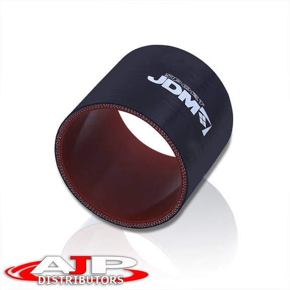 JDM Sport Universal for Forced Induction Cars 2.75" Inch Straight Silicone Coupler Hose Tube (Black/Red) - Turbo Intercooler Pipe Piping Intake Upgrade