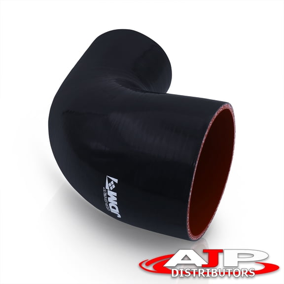 JDM Sport Universal for Forced Induction Cars 3.75" To 2" 90 Degree Elbow Silicone Reducer Coupler Hose Tube (Black/Red) - Turbo Intercooler Pipe Piping Intake Upgrade