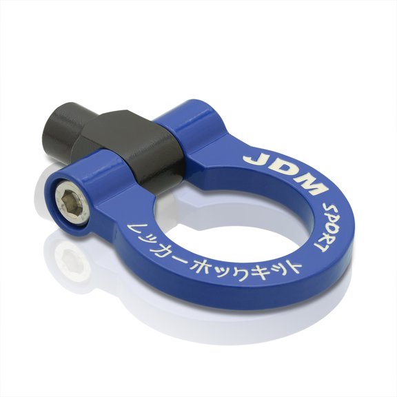 JDM Sport Universal for Car 2" Heavy Duty Mild Steel Coated Blue Track Front/Rear Trailer Tow Hook Ring (Blue)