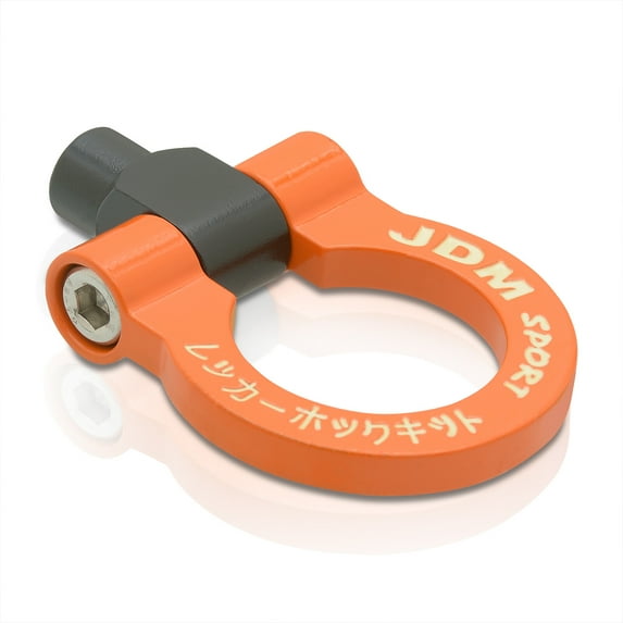 JDM Sport Universal for Car 2" Heavy Duty Mild Steel Track Front/Rear Trailer Tow Hook Ring (Orange)