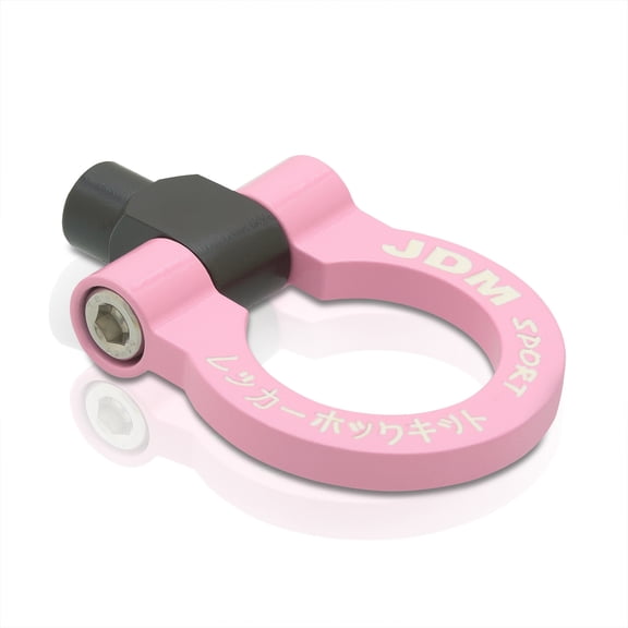 JDM Sport Universal for Car 2" Heavy Duty Mild Steel Track Front/Rear Trailer Tow Hook Ring (Pink)