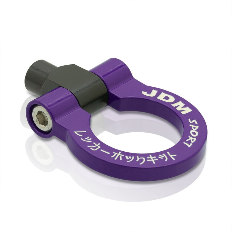 JDM Sport Universal for Car 2 Heavy Duty Mild Steel Track Front/Rear  Trailer Tow Hook Ring (Purple) 