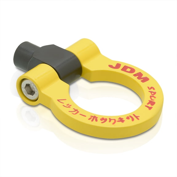 JDM Sport Universal for Car 2" Heavy Duty Mild Steel Track Front/Rear Trailer Tow Hook Ring (Yellow)