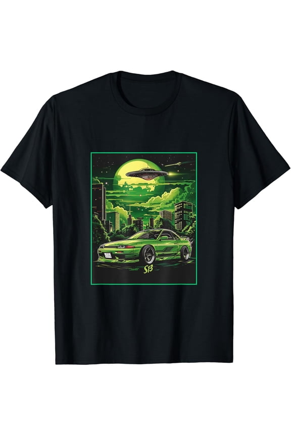 JDM Tokyo Cool 240sx Alien UFO Art Japanese Drift Car S13 T-shirt