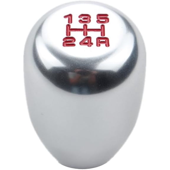 JDM Universal 5 Speed Manual Shift Knob M10x1.5 Screw On Silver