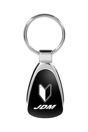 JDM Vector Wakaba Leaf Black Tear Drop Key Chain