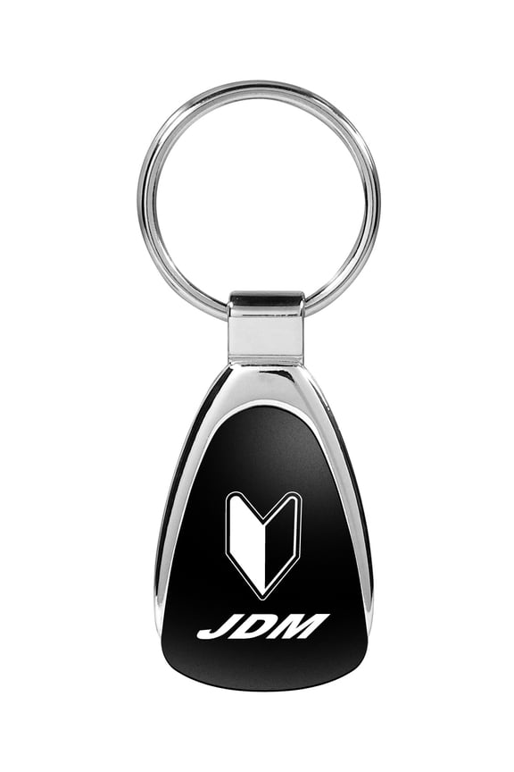 JDM Vector Wakaba Leaf Black Tear Drop Key Chain