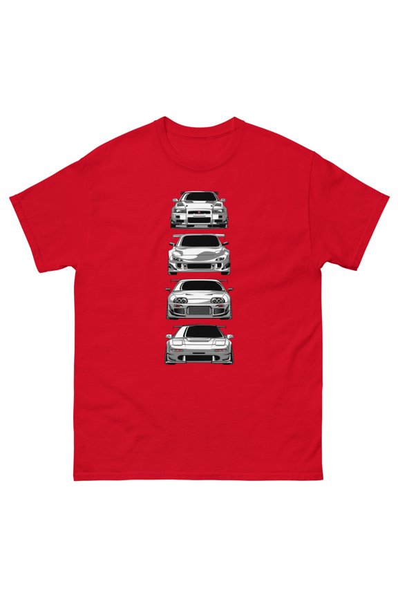 JDM kings supra rx7 GTR NSX t-shirt (Red, XL)