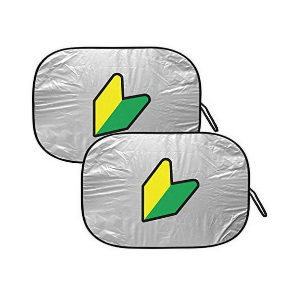 JDM the Wakaba Leaf Dual Panels Universal Fit Folding Windshield Sun Shade