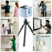 JDMEOPD Cube Laser Level with Tripod, 5 Modes, 3500 Inch Range, Magnetic Sides, IP54 Water & Dust Resistant, USB-C Rechargeable Line Level for Wall Layout & Home ImprovementGray