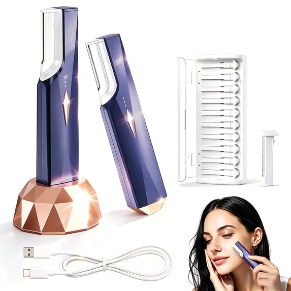 JDMEOPD Dermaplane Razor for Women Face, Rechargeable Face Dermaplaning Tool – Peach Fuzz, Facial Hair & Exfoliation Removal, Sonic Technology with LED Light, 3 Speeds