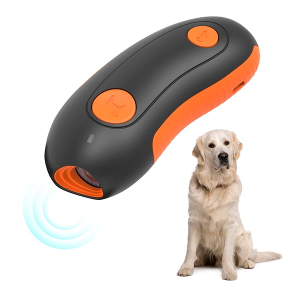 JDMEOPD Ultrasonic Dog Bark Control Device with Infrared Light, 2-in-1 Handheld Dog Training Aid, Safe Humane Soundwave Bark Deterrent, 16.5 ft Range for Indoor & Outdoor Use