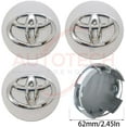 thumbnail image 1 of JDMOTIVE 62mm Wheel Covers & Hub Caps ABS Silver Chrome Fits Toyota, 4 Pack, 1 of 1