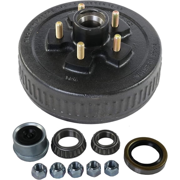 JDMSPEED New Trailer Brake Hub Drum 10" X 2-1/4" Kit 5 on 4.5" Replacement for 3500 Lbs Axle - 22001K 008-247-05, 84546