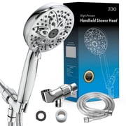 JDO High Pressure Shower Head with Handheld, 6 Modes Handheld Shower Head with Hose and Bracket, Chrome Finish