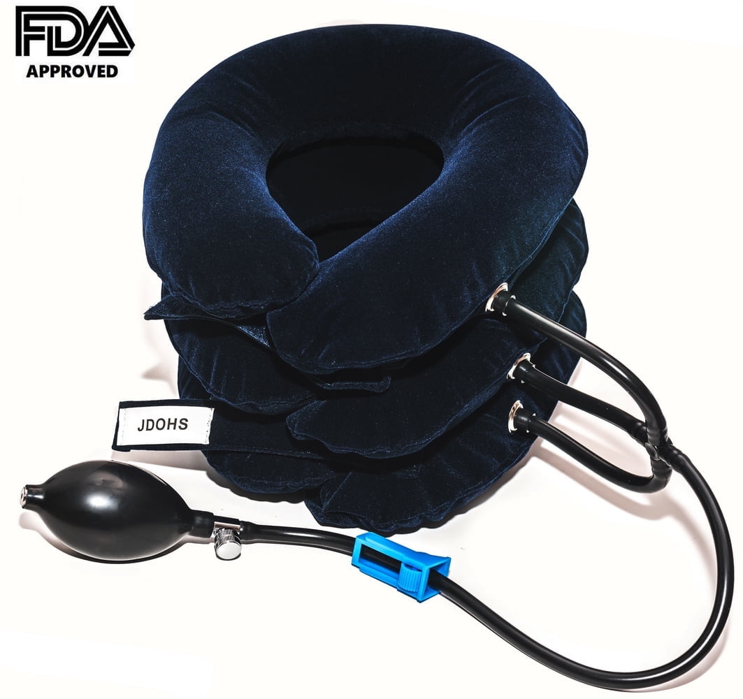 JDOHS Adjustable Cervical Traction Device, Inflatable for Neck Pain and Tension Relief