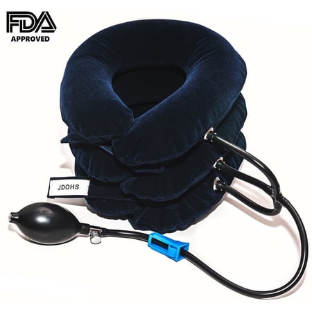 Cervical Neck Traction Device Adjustable Home Neck Stretcher for Pain Relief & Posture Support
