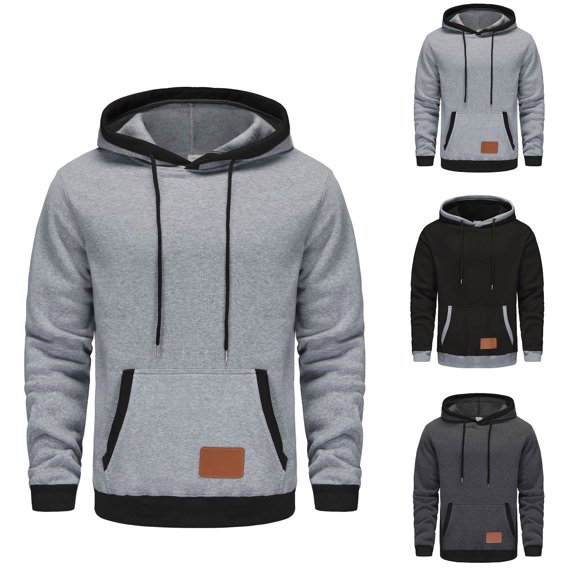 JDQJBZ Men's Winter Coats,Coat For Men Winter Jacket Sports Coat For Men Color Drawstring Hooded Sweatshirt With Zipper Pocket Long Sleeve For Men