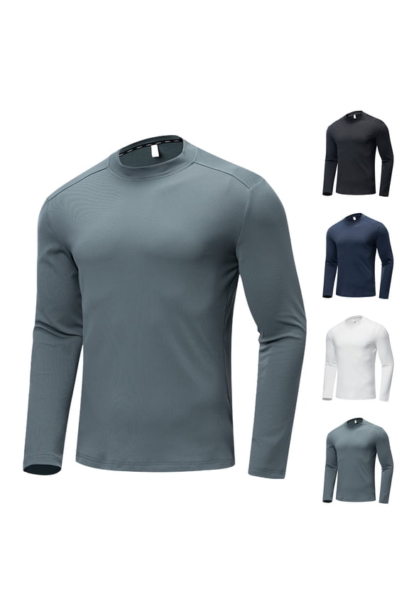 JDQJBZ Men's Winter Coats,Sports Coat For Men Solid Color Crew Neck Long Sleeve Casual Sports Top For Daily Casual Wear