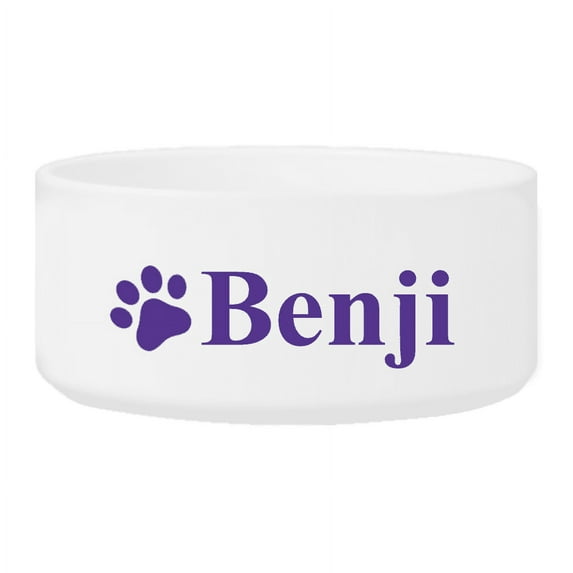 JDS Personalized Classic Small Dog Bowl, Happy Paws