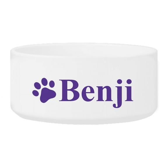 JDS Personalized Classic Small Dog Bowl, Happy Paws