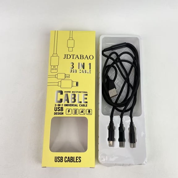 JDTABAO USB cables, 6FT Multi Charger Cable Universal 3 in 1 Multiple USB Cable Fast Charging Cord with Type C, Micro USB Port Connectors Compatible with Most Cell Phones Tablets