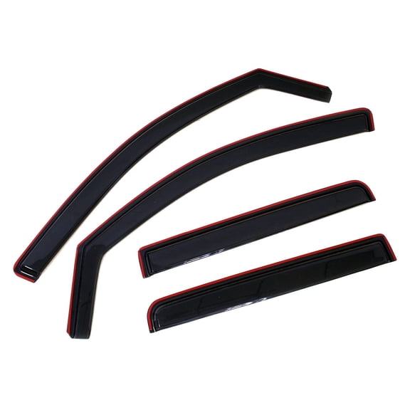 JDTvisor 4pcs Sun Rain Wind Deflectors Door Window Visors in Channel Mount Style Dark Smoke Tint for Nissan for Titan 2004-2015