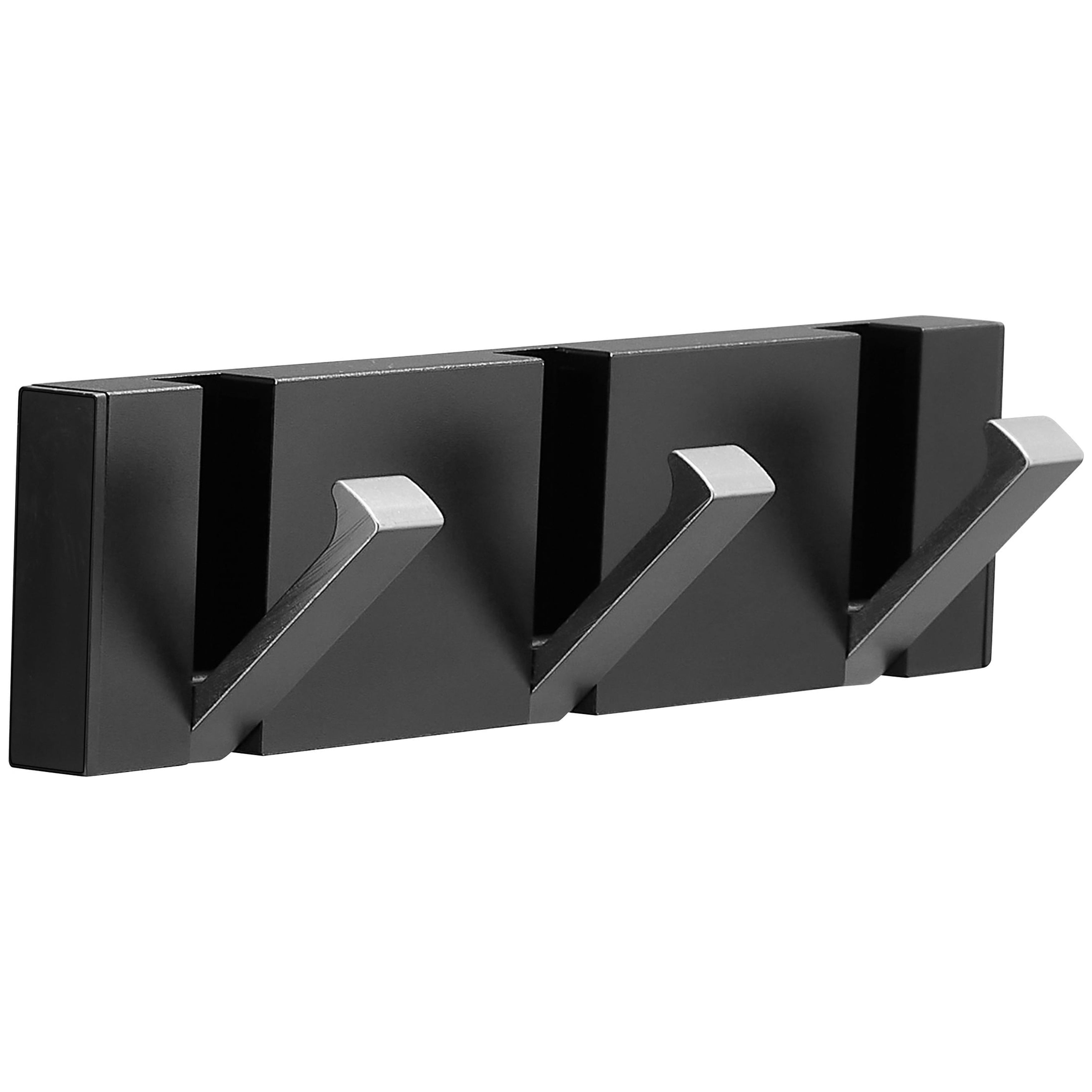 JDYSG3 3 Hook Retractable Wall Mounted Floating Coat Rack Silver