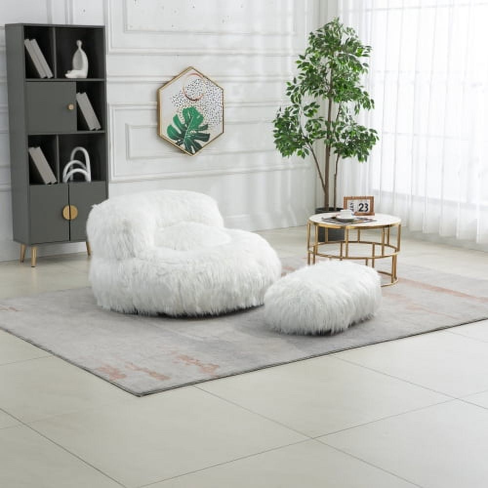 JDZDESIGN COOLMORE Bean Bag Chair Faux fur Lazy Sofa /Footstool Comfort