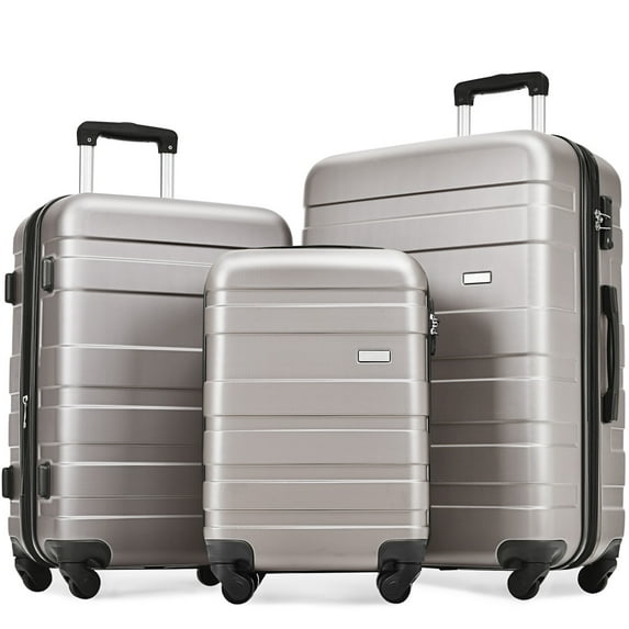 JDZDESIGN Luggage Sets Model Expandable ABS Hardshell 3pcs Clearance Luggage Hardside Lightweight Suitcase sets Wheels Suitcase with TSA Lock 20‘‘24‘‘28‘‘( golden green amd beige)