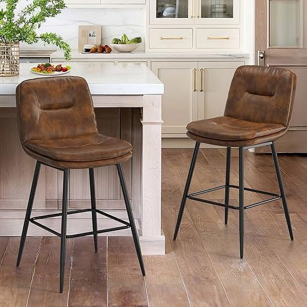 JDZHAPPYLIFE Stools DoubleLayer Upholstered Counter Height Stools for